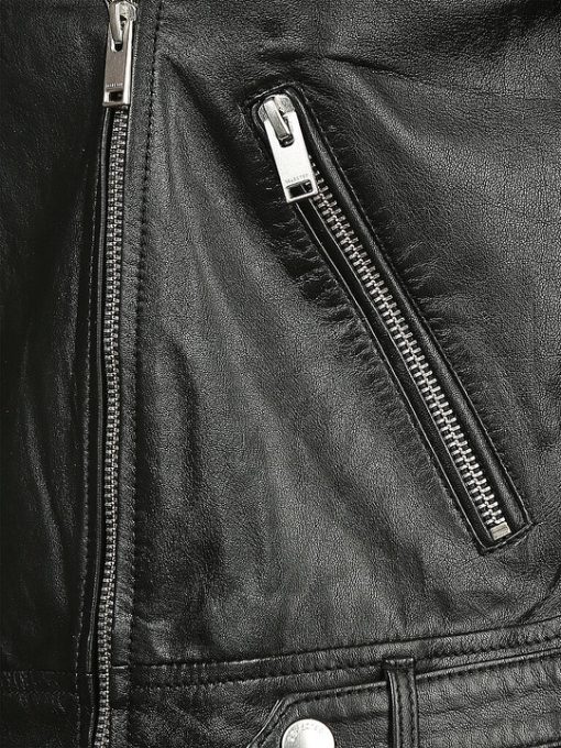 Biker Leather Jacket Black