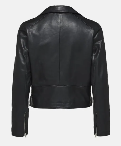 Femme Slim Fit Leather Lamb Leather Motorcycle Jacket