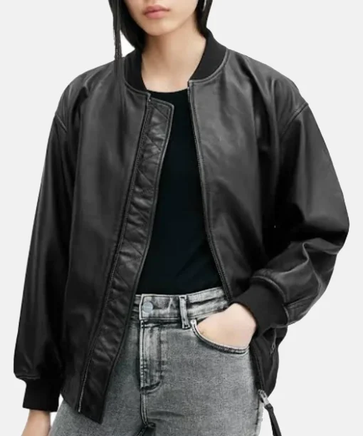 Women Oversized Leather Jacket