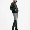 womens Belle Oversized Leathe Biker Jacket