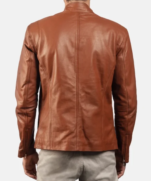Brown Leather Biker Jacket