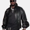 Diddy Oversized Leather Bomber Jacket