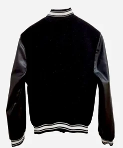 H&M x Wednesday Addams Girls Embroidered Varsity Jacket
