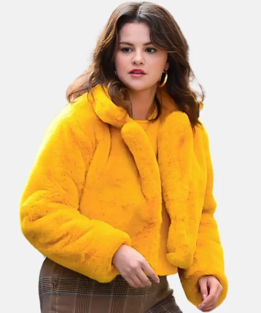 Only Murders in the Building S04 Selena Gomez Yellow Fur Jacket