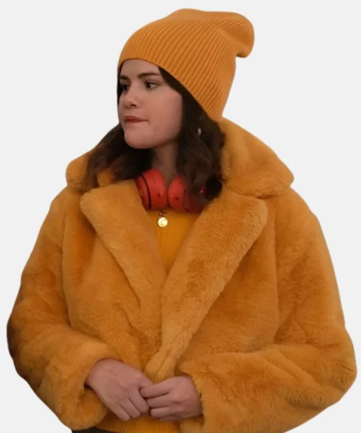 Selena Gomez Only Murders in the Building Season 04 Yellow Fur Crop Jacket