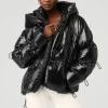 Stunner Oversized Black Puffer Hooded Jacket