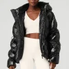 Women Stunner Oversized Black Puffer Hooded Jacket
