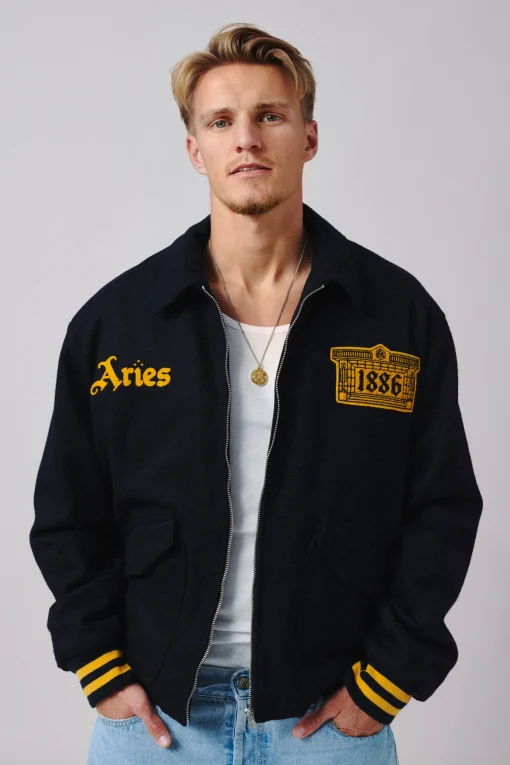 Arsenal X Aries 1886 Wool Bomber Navy Jacket