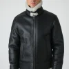 BLACK AVIATOR LEATHER JACKET