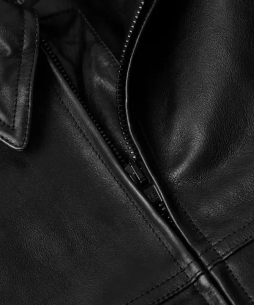 Cocoon Kick Oversized Logo-Debossed Leather Jacket
