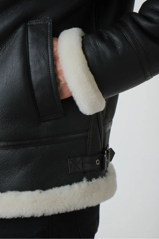 MENS AVIATOR BLACK shearling JACKET