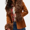 Bella Hadid Brown Fur Coat