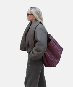 Molly Mae New Instagram Post Leather Puffer Jacket