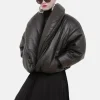 Molly Mae New Winter Style Leather Puffer Jacket