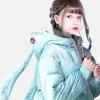 Hatsune Miku Bows and Twintails Blue Green Puffer Jacket