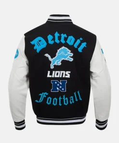 MEN'S NFL DETROIT LIONS OLD ENGLISH  VARSITY JACKET