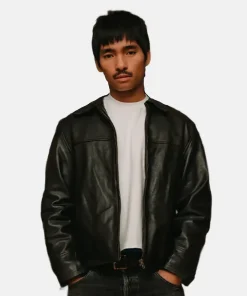 Mens Mutimer Leather Jacket Black