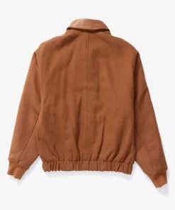 Mens Solo Swoosh Wool Varsity Jacket Brown