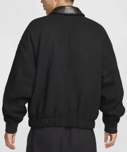 Nike Solo Swoosh Wool Varsity Jacket Black