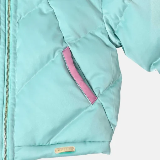 MAYLA Hatsune Miku Bows and Twintails Blue Green Down Jacket