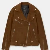 Pull and Bear Suede Leather Biker Jacket