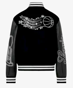 Shop Louis Vuitton x NBA Leather Basketball Varsity Bomber Jacket
