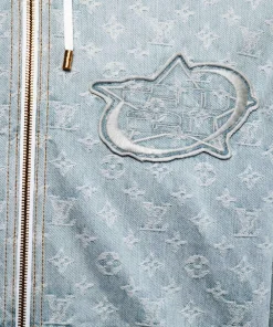 Shop Louis Vuitton x NBA Monogram Denim Hooded Jacket