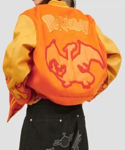 Shop Pokémon and Vandy The Pink Collaborate Charizard Varsity Bomber Jacket