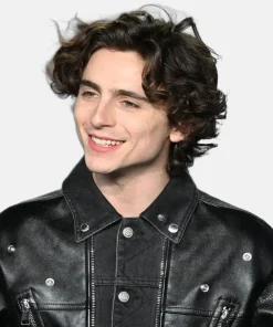 Vanity Fair Oscar Party Timothée Chalamet Black Black Leather Jacket