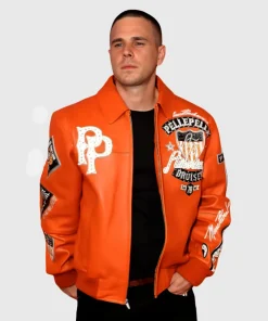 Venom The Last Dance Jared Abrahamson World Premiere Pelle Pelle Orange Leather Jacket