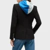 Veronica Beard Black Detroit Lions Dickey Hooded Jacket