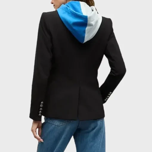 Veronica Beard Black Detroit Lions Dickey Hooded Jacket