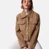 Women Mint Velvet Brown Suede Cropped Jacket