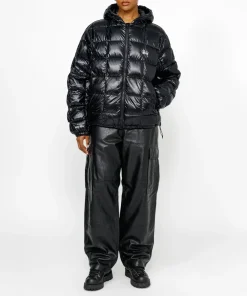 Women Stussy Puffer Jacket black