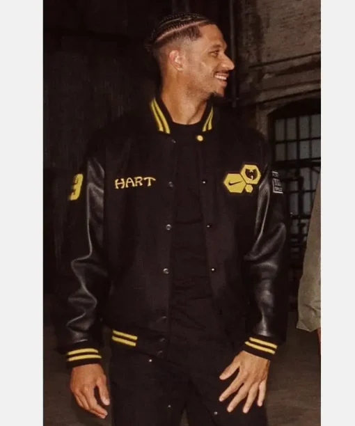 Wu-Tang Black Full-Snap WoolLeather Black Varsity Jacket