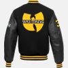 Wu-Tang Black Full-Snap WoolLeather Varsity Jacket