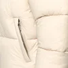 Mens Beige Puffer Hooded Jacket