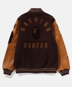 BAPE x Bounty Hunter Varsity Jacket Brown