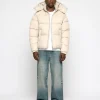 Beige Puffer Hooded Jacket