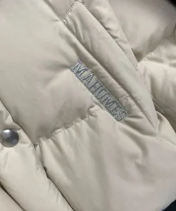 Brittany Mahomes Prada Chiefs Beige Puffer Jacker