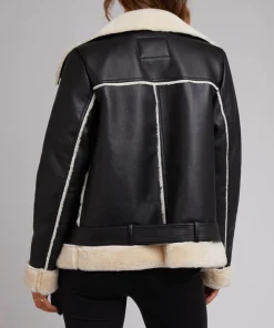 Dakota Johnson Aviator Jacket black