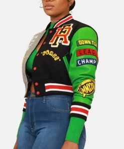 Honor Roll Multicolor Cropped Varsity Jacket