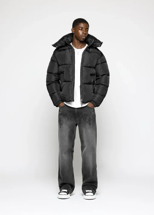 Hooded Puffer Jacket Black