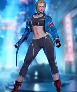 Street Fighter 6 Cammy UK Flag Aqua Blue Leather Jacket