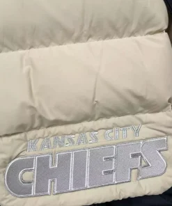 Kansas City Chiefs Brittany Mahomes Prada Beige Puffer Jacket