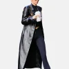 Kendall Jenner Black Leather long Coat