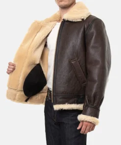 Mens B-3 Shearling Leather Jacket Aviator