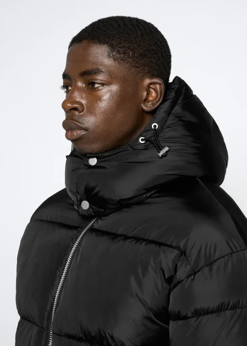 Mens Hooded Puffer Jacket Black