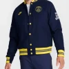 Men's Nike Paris Saint-Germain Full-Snap Cycling Redefined Varsity Jacket -Navy