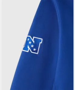 OVO x NFL New York Giants OG Owl B,lue Hoodie